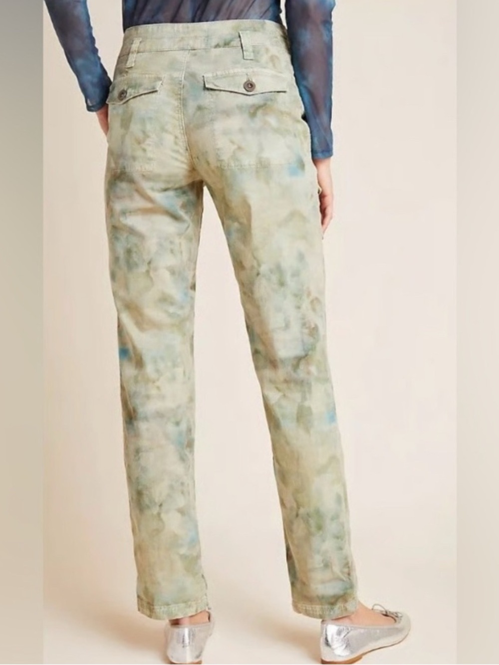 Anthropology the wanderer cargo pastel green painter artist pants - Picture 2 of 9